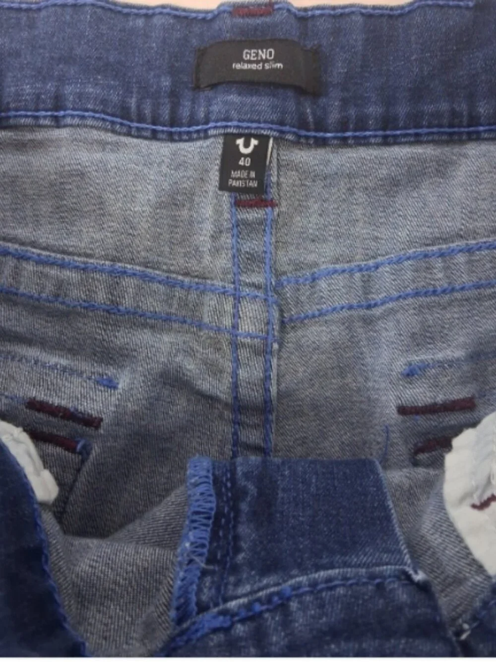True Religion Jeans Mens 40(fits 42x34) Geno Relaxed Slim SN Flap Pockets